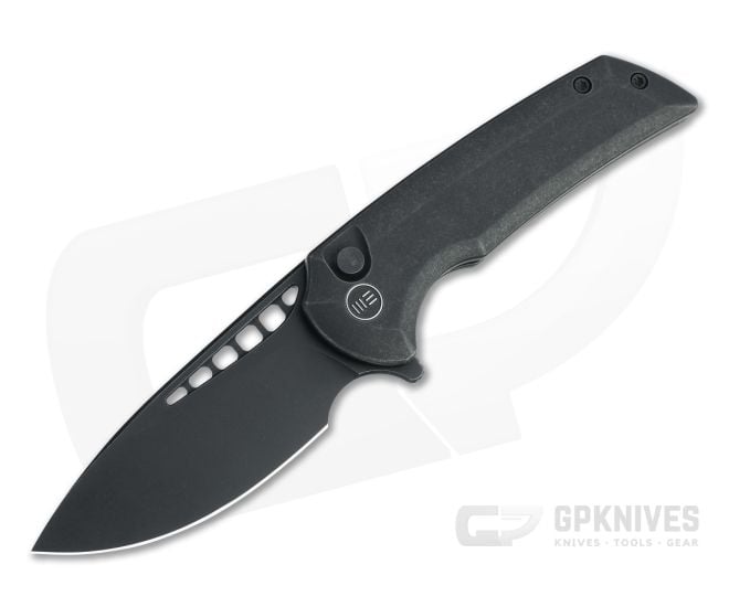 WE Knives x Ferrum Forge Mini Malice Black Stonewashed 20CV Button Lock Flipper WE054BL-1 - WE-WE054BL-1