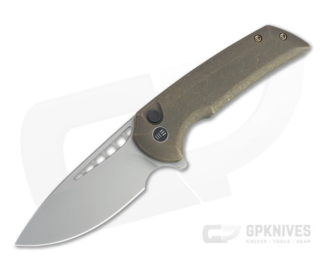 WE Knives x Ferrum Forge Mini Malice Blasted 20CV Stonewashed Bronze Button Lock Flipper WE054BL-4 - WE-WE054BL-4