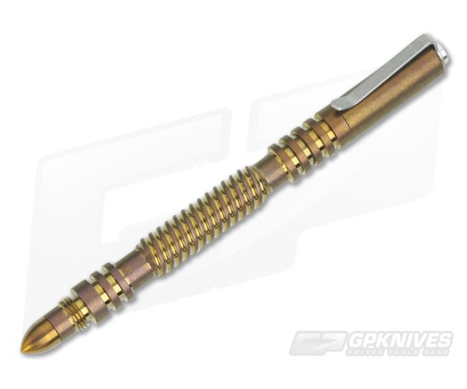 Hinderer Knives Investigator Pen Spiral Bronze Titanium - HK-0552