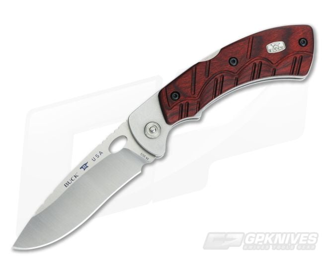Buck Open Season Folding Skinner Avid Series Red Wood 0556RWS - BU-0556RWS