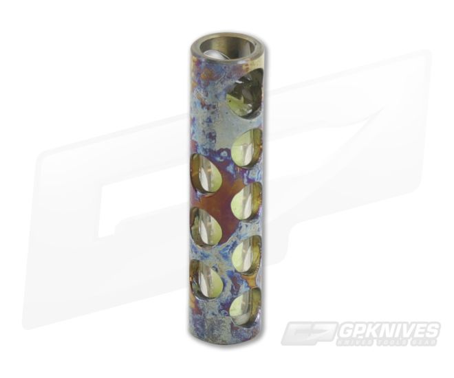 Ti Survival Titanium Glow Lantern Lanyard Fob Polished Blue Smoke Finish - TS-055