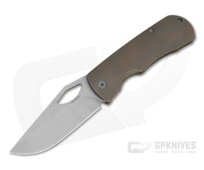 McNees Little Dixon Bronze Atomic Titanium MagnaCut Frame Lock Knife (3.41" Blade) - MNK-055