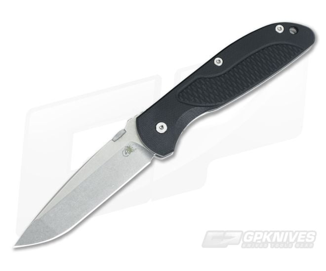 Hinderer Firetac Spanto Stonewash 20CV Thumb Disk Black G10 Titanium Frame Lock Folder - HK-0567