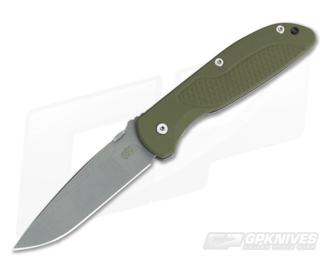 Hinderer Firetac Spanto Working Finish 20CV Thumb Disk OD Green G10 Titanium Frame Lock Folder - HK-0571