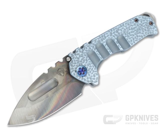 Medford Praetorian Genesis Ti Drop Point Vulcan 3V Aquamarine "Hammered Fade" Titanium Frame Lock Folder - MKT-057
