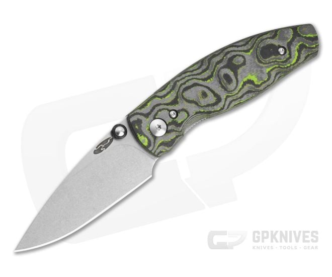 TRM Neutron 2 Toxic Moss 3D Contoured CamoCarbon MagnaCut Liner Lock Knife (3.00" Blade) - TRM-057