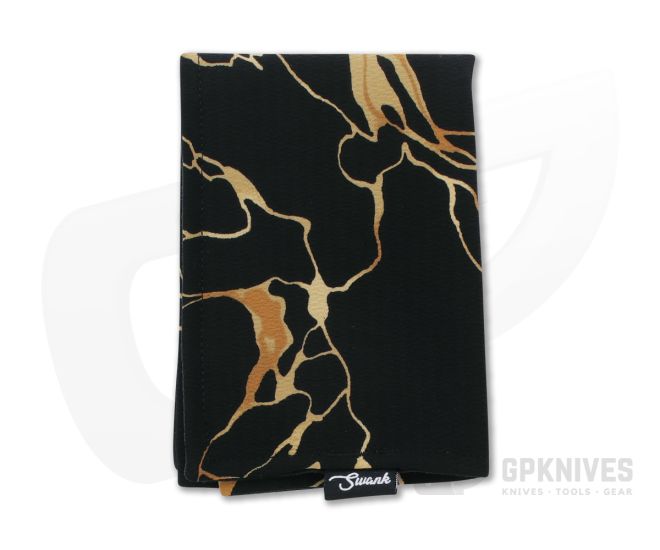 SwankHanks Black Gold Marble Chiffon Black Microfiber Hank - SH-058
