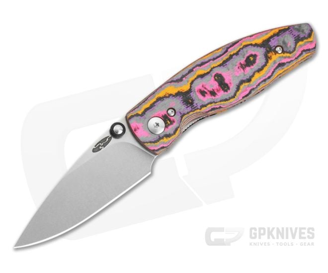 TRM Neutron 2 Pop 3D Contoured CamoCarbon MagnaCut Liner Lock Knife (3.00" Blade) - TRM-059