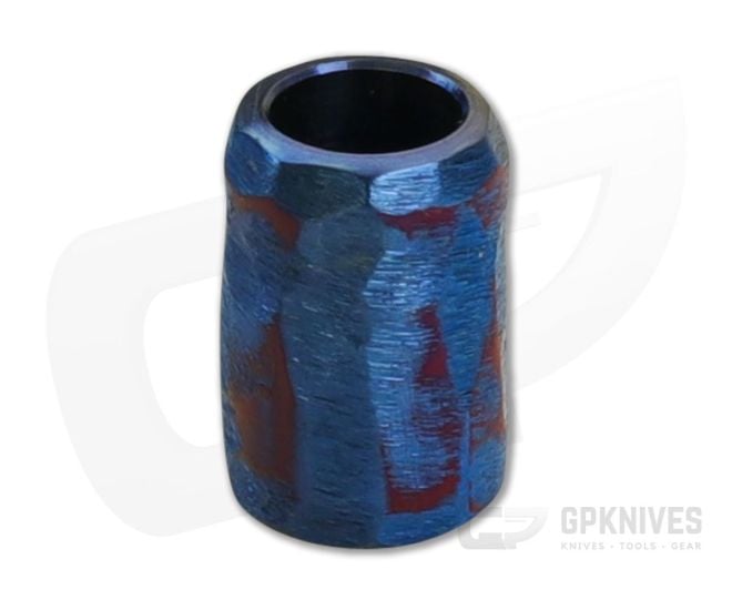 Ti Survival Titanium Lanyard Bead Textured Blue/Purple Anodized - TS-059