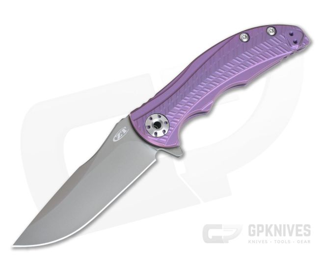 Zero Tolerance 0609PUR Sprint Run Gray 20CV KVT Purple Titanium Frame Lock Flipper - ZT-0609PUR