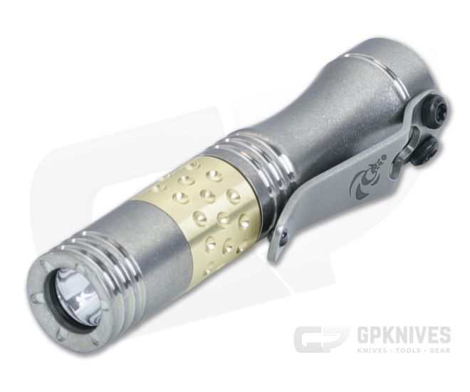 Laulima Metal Craft Hoku Flashlight Titanium & Brass 4500K Neutral White LED LMC-061 - LMC-061