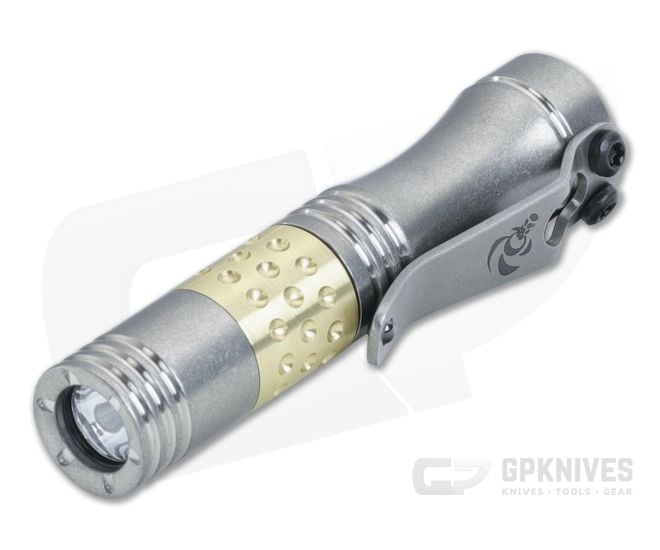 Laulima Metal Craft Hoku Flashlight Titanium & Brass 3000K Warm White LED LMC-062 - LMC-062