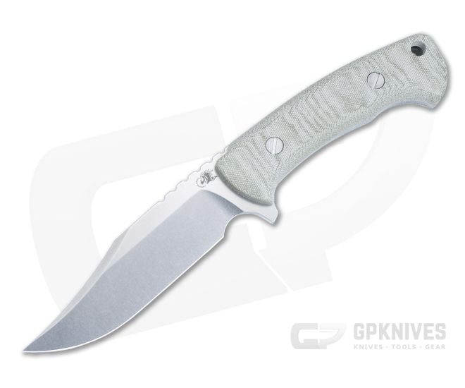 Hinderer Ranch Bowie Stonewashed CPM-3V Green Micarta Fixed Blade 0649 - HK-0649