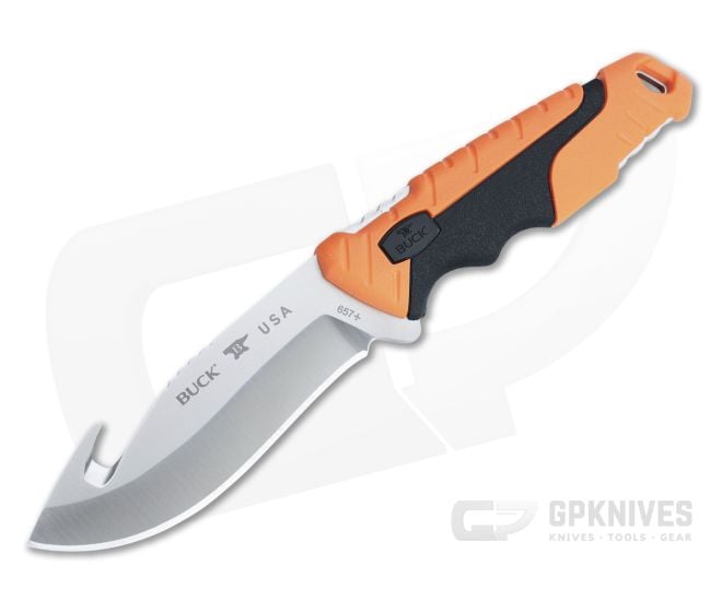Buck Pursuit Pro Large Guthook S35VN Drop Point Orange Fixed Blade Hunting Knife 0657ORG - BU-0657ORG