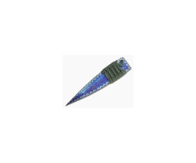 M. Strider Knives Flamed Titanium Wide Nail 5.00" Cord Wrapped Fixed Blade - MSK-065