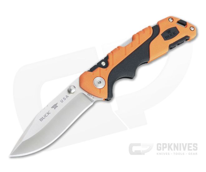 Buck Pursuit Pro Folder Small S35VN Drop Point Orange Folding Hunting Knife 0661ORS - BU-0661ORS