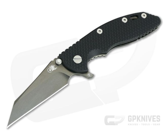 Hinderer Knives XM-18 3.5" Black Fatty Wharncliffe Tri-Way Stonewashed DLC Black 20CV - HK-0683