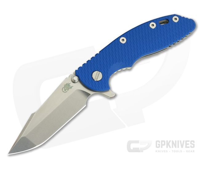 Hinderer XM-18 3.5" Tri-Way Flipper Harpoon Spanto Stonewashed S35VN Blue G10 - HK-0686