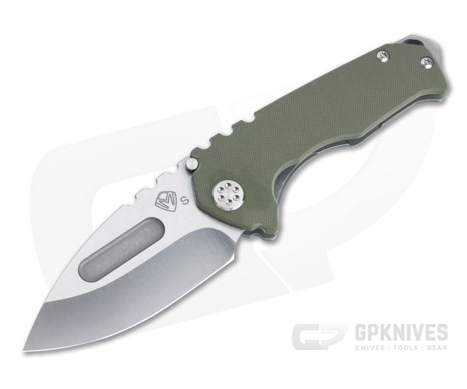 Medford Praetorian Genesis G Drop Point Tumbled S35VN Green G10 Titanium Frame Lock Folder - MKT-068
