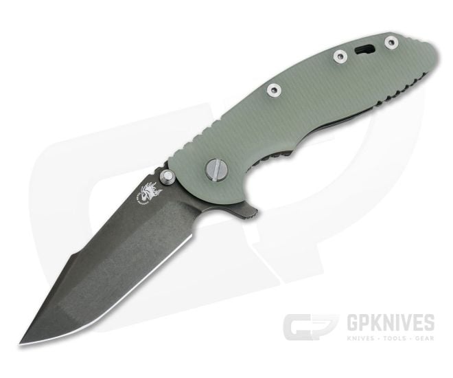 Hinderer XM-18 3.5" Tri-Way Flipper Harpoon Spanto Stonewashed Black DLC S35VN Translucent G10 - HK-0692
