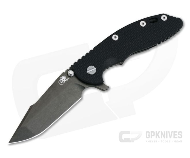 Hinderer XM-18 3.5" Tri-Way Flipper Harpoon Spanto Stonewashed Black DLC S35VN Black G10 - HK-0693