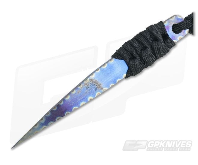 M. Strider Knives Flamed Titanium Nail 4.38" Cord Wrapped Fixed Blade - MSK-069