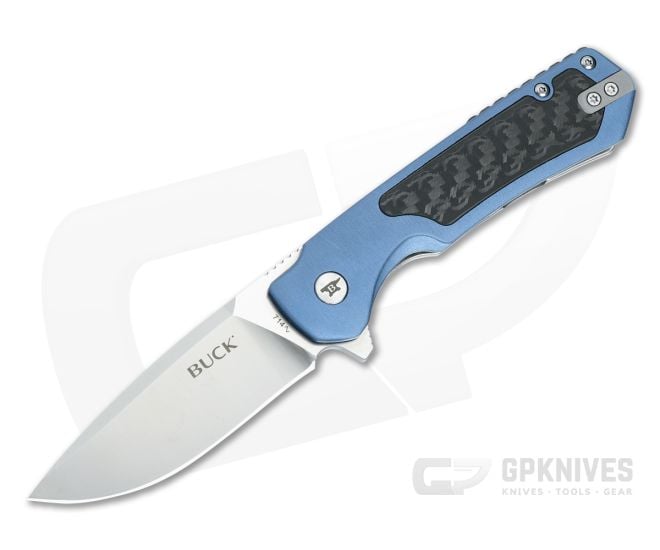 Buck Stinger Blue Carbon Fiber Flipper - BU-0714BLS