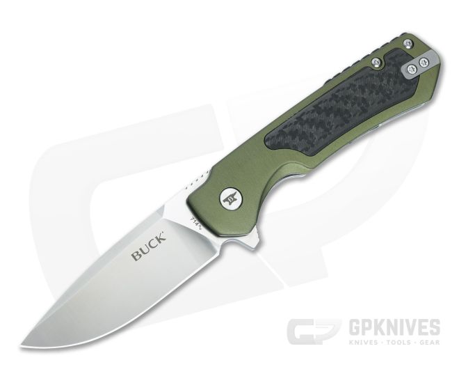Buck Stinger Green Carbon Fiber Flipper - BU-0714GRS