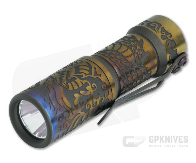 CWF Arcadian Hitex Dragon Engraved Bronze Titanium Flashlight (4500K) - CWF-071