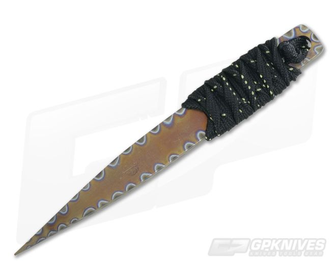 M. Strider Knives Flamed Titanium Nail 5.03" Cord Wrapped Fixed Blade 071 - MSK-071