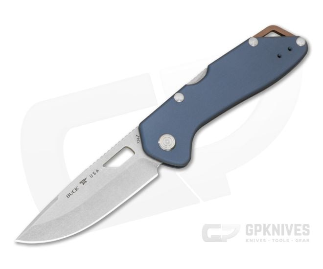 Buck 724 Mustang Dark Blue Aluminum Lockback Folder - BU-0724BLS1