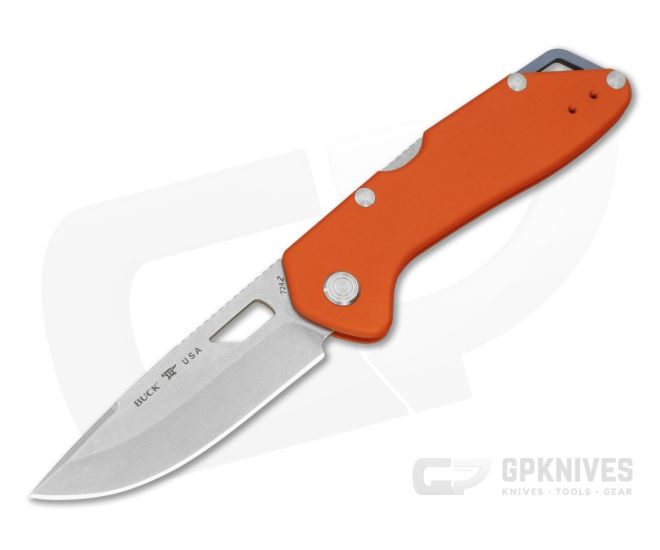 Buck 724 Mustang - Orange Aluminum - Lockback Folder 0724ORS