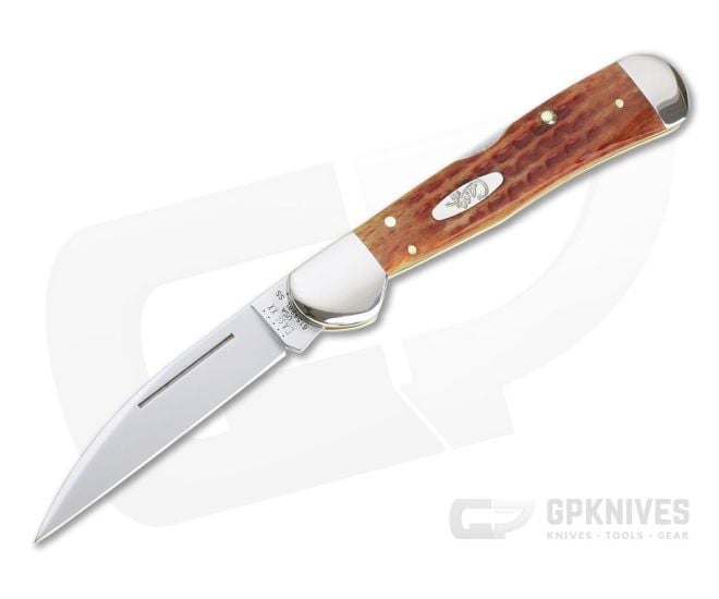 Case Copperlock Pocket Worn Harvest Orange Corn Cob Jig Bone Back Lock 07397 - CA-07397