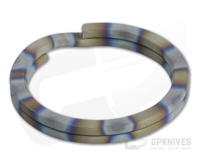 Ti Survival Titanium Split Ring 25mm Sandblasted Flamed Rings - TS-074