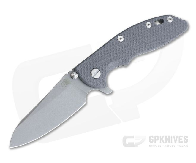 Hinderer XM-18 3.5" Skinny Sheepsfoot Working Finish 20CV Dark Gray G10 Tri-Way Pivot Flipper - HK-0755