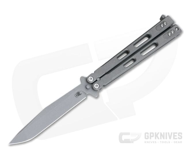 Hinderer Knives Nieves Titanium Balisong Working Finish S35VN Spanto - HK-0757