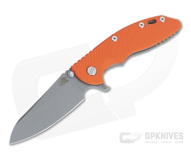 Hinderer XM-18 3.5" Skinny Sheepsfoot Working Finish 20CV Orange G10 Tri-Way Pivot Flipper - HK-0759