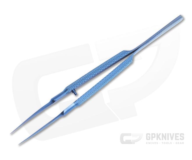 Maratac CountyComm Watch Makers Ultra Fine Tip Titanium Tweezers Blue Anodized - MAR-075