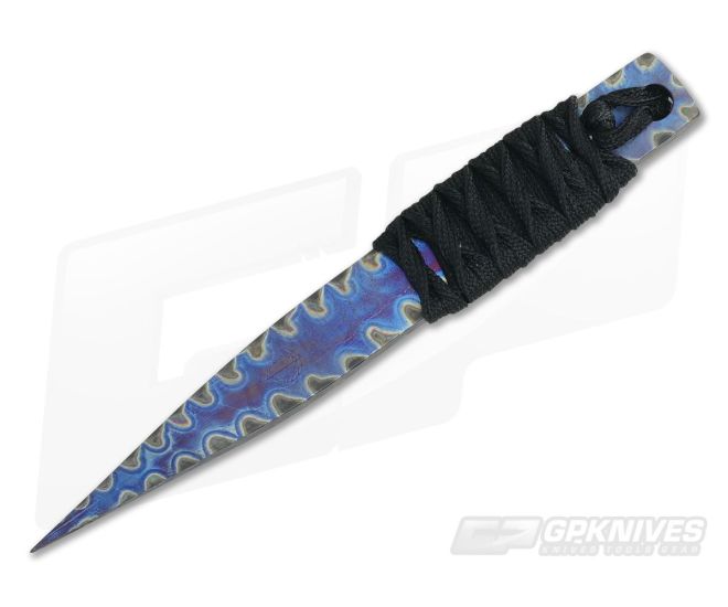 M. Strider Knives Flamed Titanium Nail 4.81" Cord Wrapped Fixed Blade - MSK-075