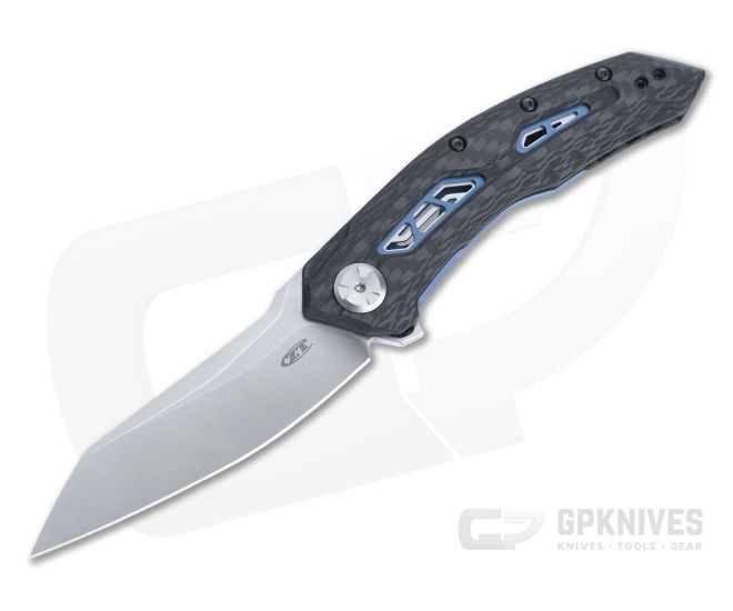 Zero Tolerance 0762 Satin 20CV Carbon Fiber Blue Titanium TDS Sub-frame Lock KVT Flipper - ZT-0762