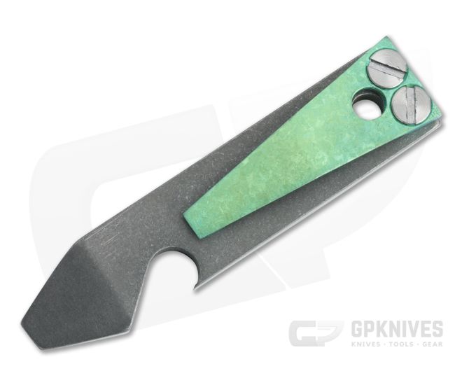 Ti Survival Exo Pry Titanium Pry Bar and Bottle Opener w/ Stonewashed Green Clip - TS-076