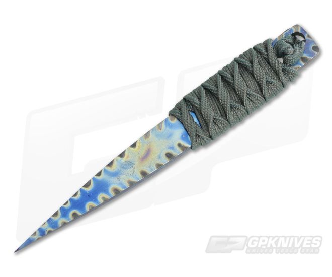M. Strider Knives Flamed Titanium Nail 5.09" Cord Wrapped Fixed Blade - MSK-076
