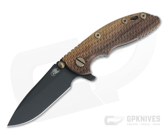Hinderer XM-18 3" Vintage Series GEN 6 Parkerized O1 Spear Point Textured Walnut Battle Green Tri-Way Pivot Flipper 0776 - HK-0776