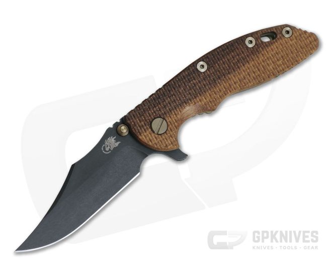 Hinderer XM-18 3.5" Vintage Series Parkerized O1 Bowie Textured Walnut Battle Green Tri-Way Pivot Flipper 0789 - HK-0789