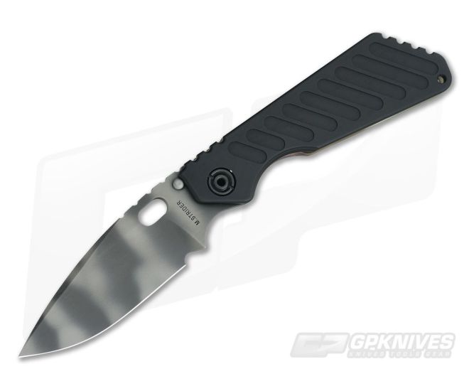 M. Strider Knives SMF Tiger Stripe 20CV Grooved Aluminum Flamed Titanium - MSK-078