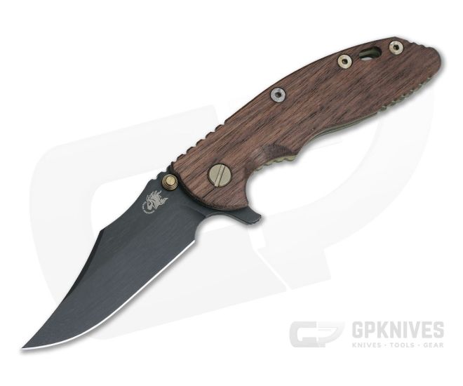 Hinderer XM-18 3.5" Vintage Series Parkerized O1 Bowie Smooth Walnut Battle Green Tri-Way Pivot Flipper 0793 - HK-0793