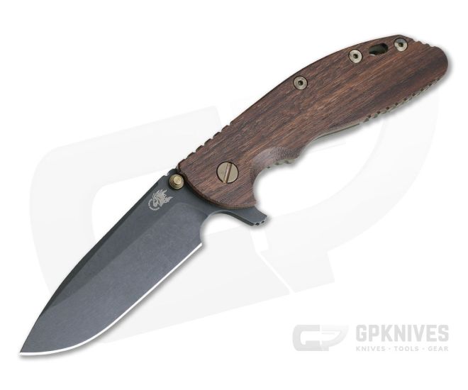 Hinderer XM-24 4" Vintage Series Parkerized O1 Spear Point Smooth Walnut Battle Green Tri-Way Pivot Flipper 0811 - HK-0811