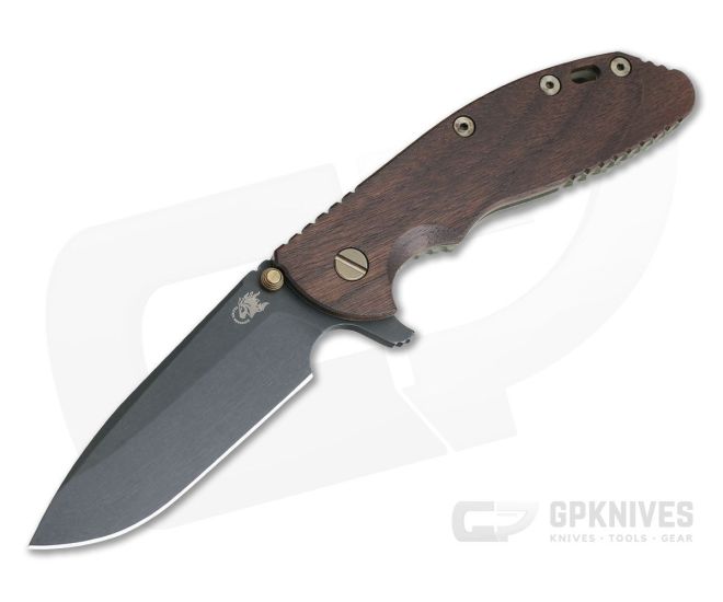 Hinderer XM-24 4" Vintage Series Parkerized O1 Spear Point Smooth Walnut Battle Green Tri-Way Pivot Flipper 0812 - HK-0812