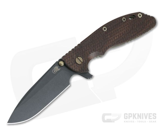 Hinderer XM-24 4" Vintage Series Parkerized O1 Spear Point Textured Walnut Battle Green Tri-Way Pivot Flipper 0816 - HK-0816