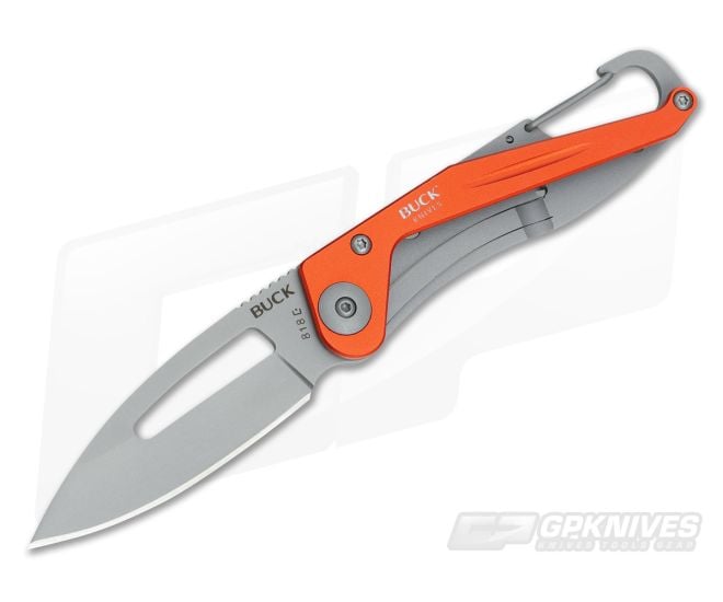 Buck 818 Apex Series Orange Folder 0818ORS Carabiner Clip
